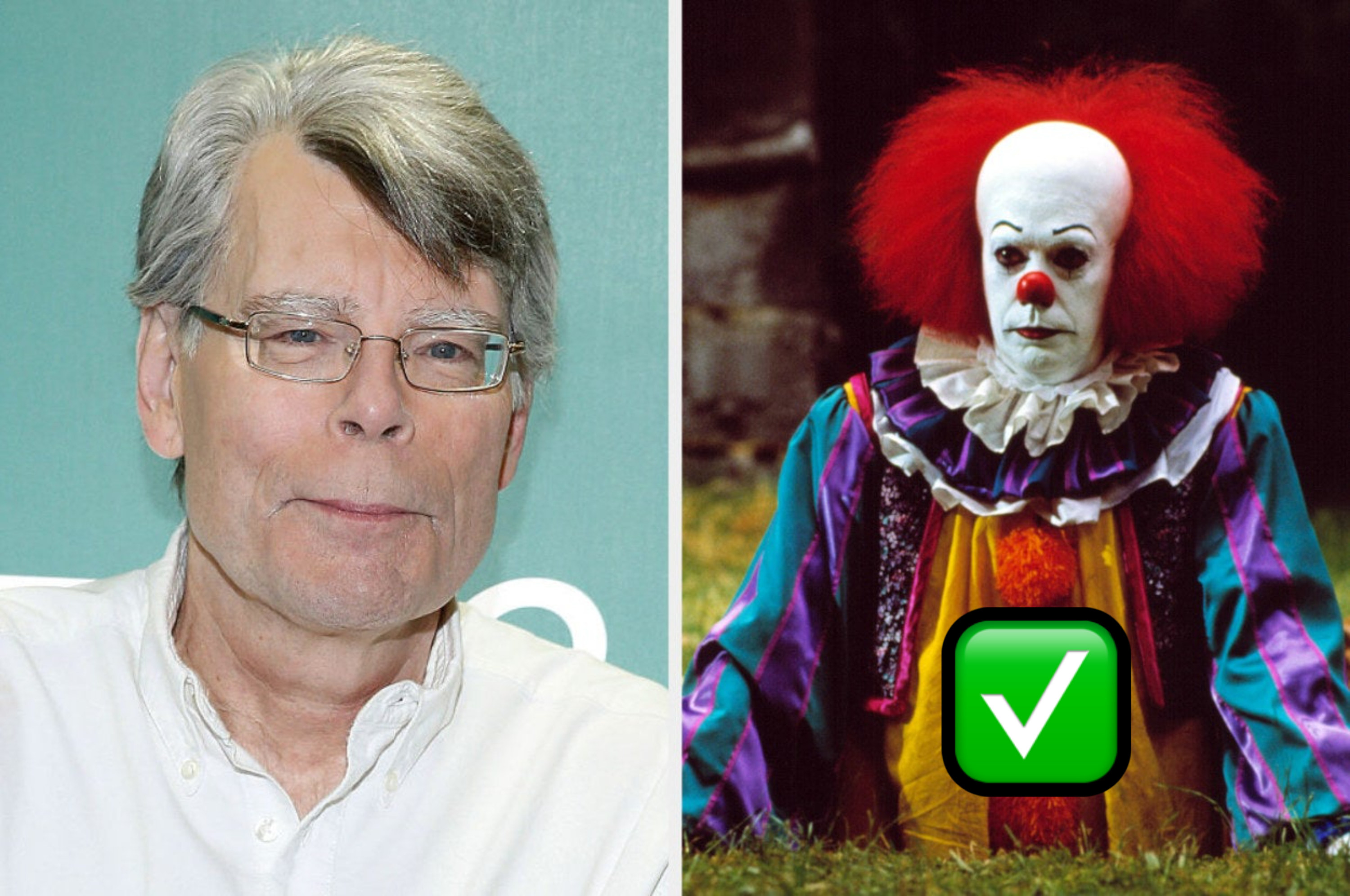 Stephen King and Tim Curry as Pennywise