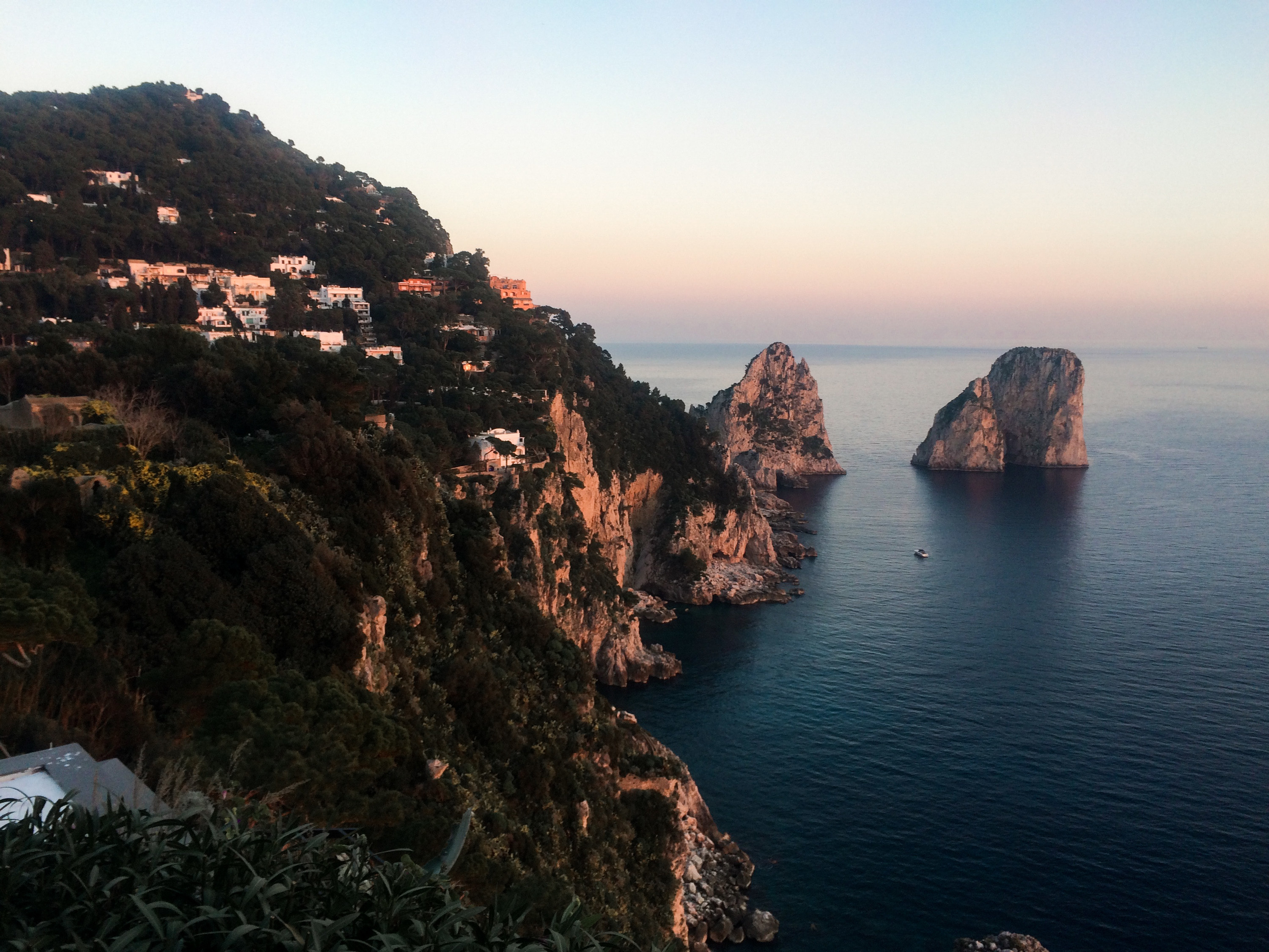 Island of Capri with view of the sea and rock formations