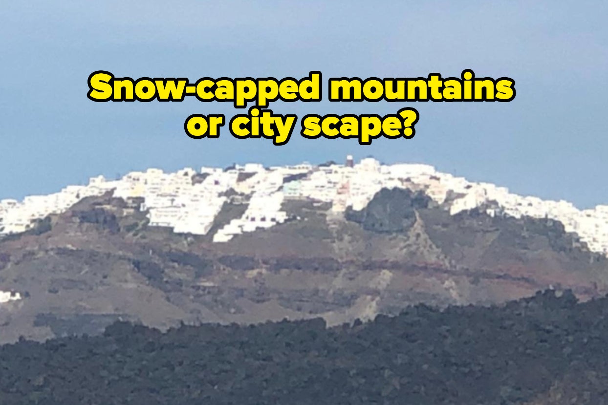 A city scape that looks like snow-capped mountains