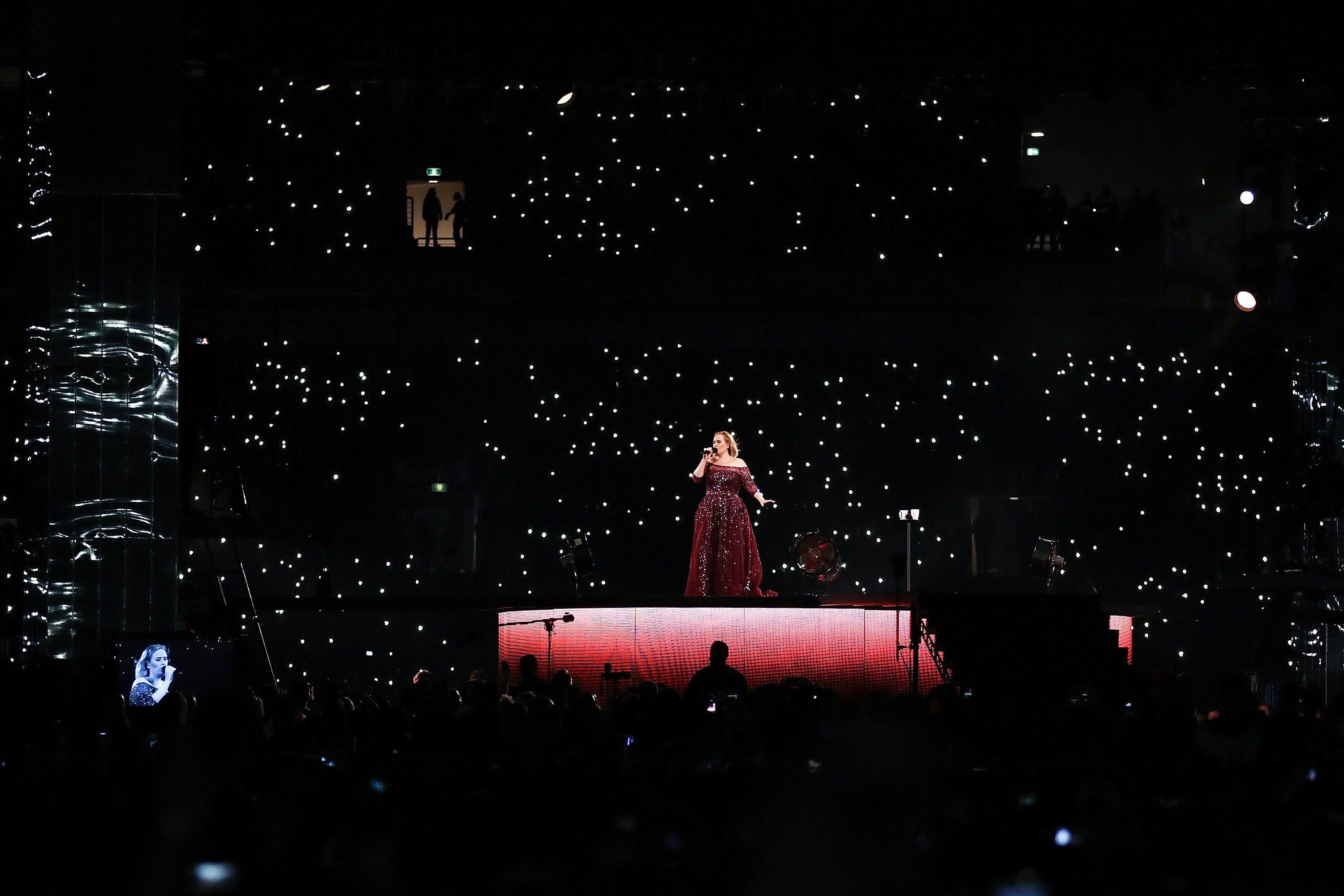 Adele performs in front of a massive crowd