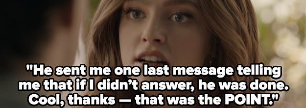 Hope from "Legacies": "He sent me one last message telling me that if I didn’t answer he was done, cool thanks that was the point."