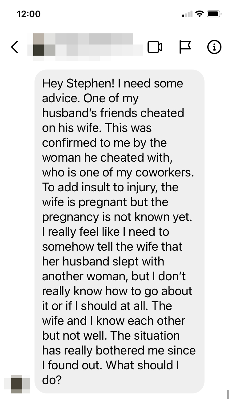 Advice A Pregnant Woman I Know Is Being Cheated On