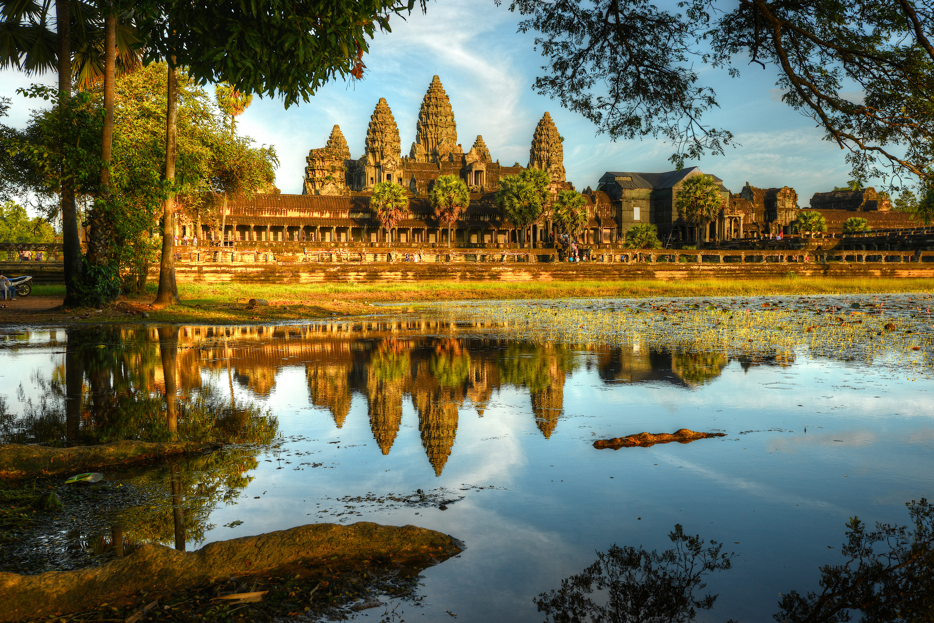 The exterior view of Angkor Wat.