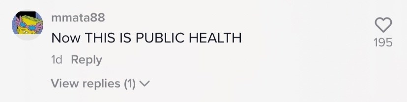 一个人说“这是公共HEALTH"