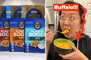 Flavor seasoning packets in pizza, buffalo, and ranch for mac and cheese