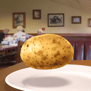Floating potato in a diner