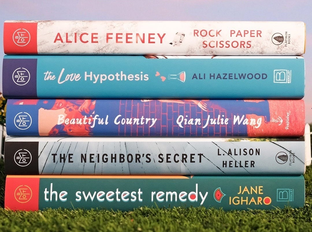 assortment of books from book of the month