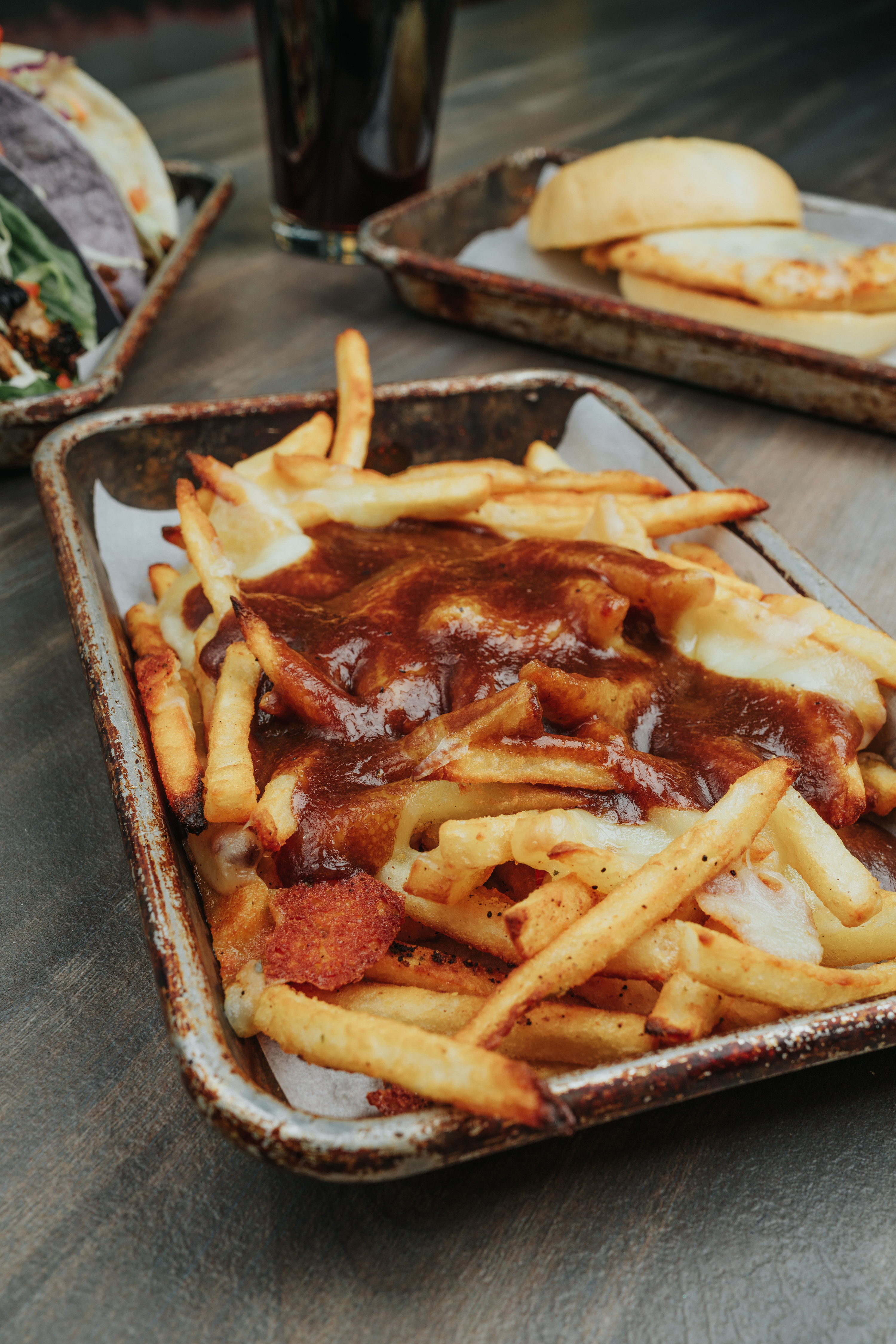 Poutine in a serving tray