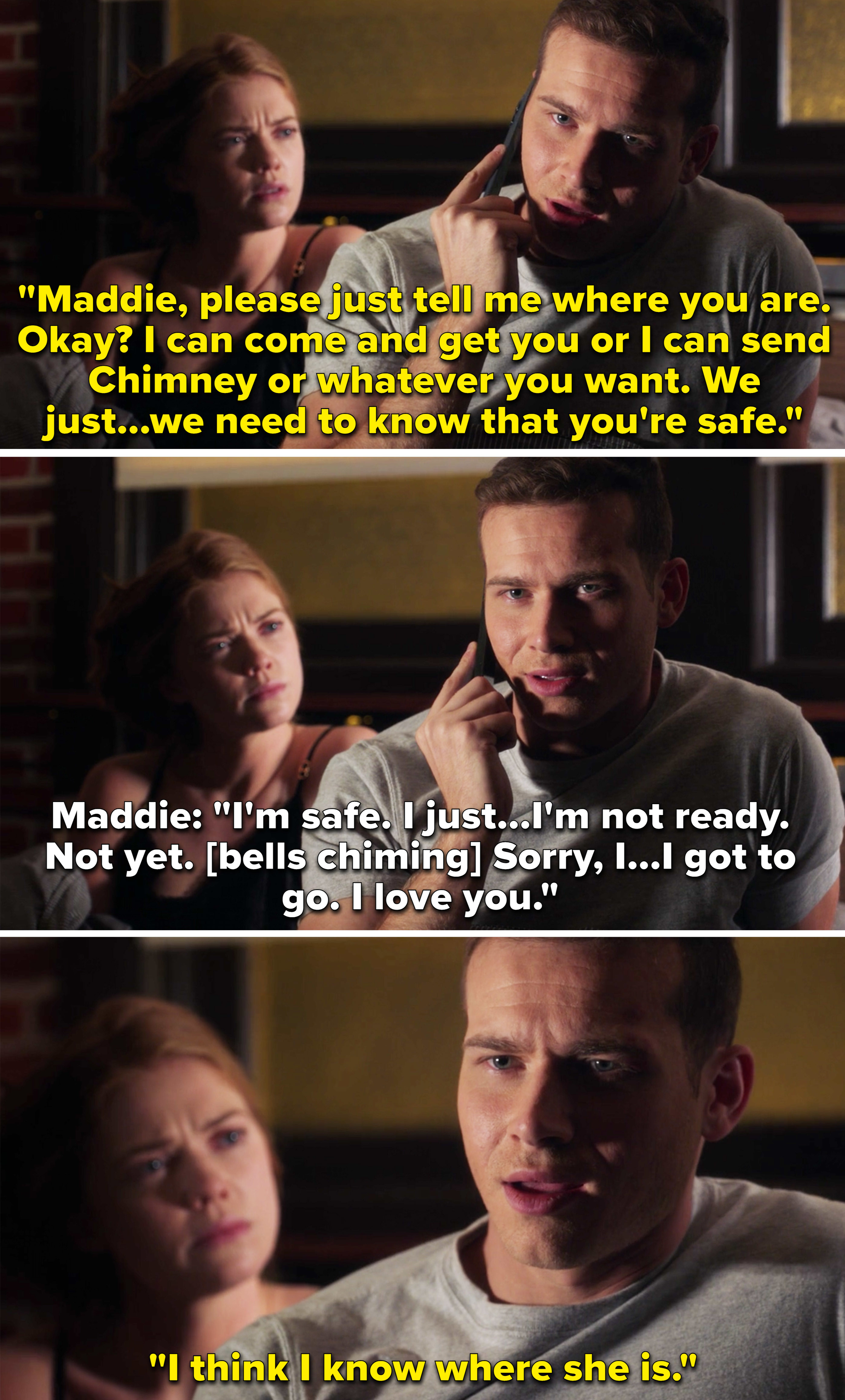 Maddie saying she&#x27;s safe after Buck begs her to come home