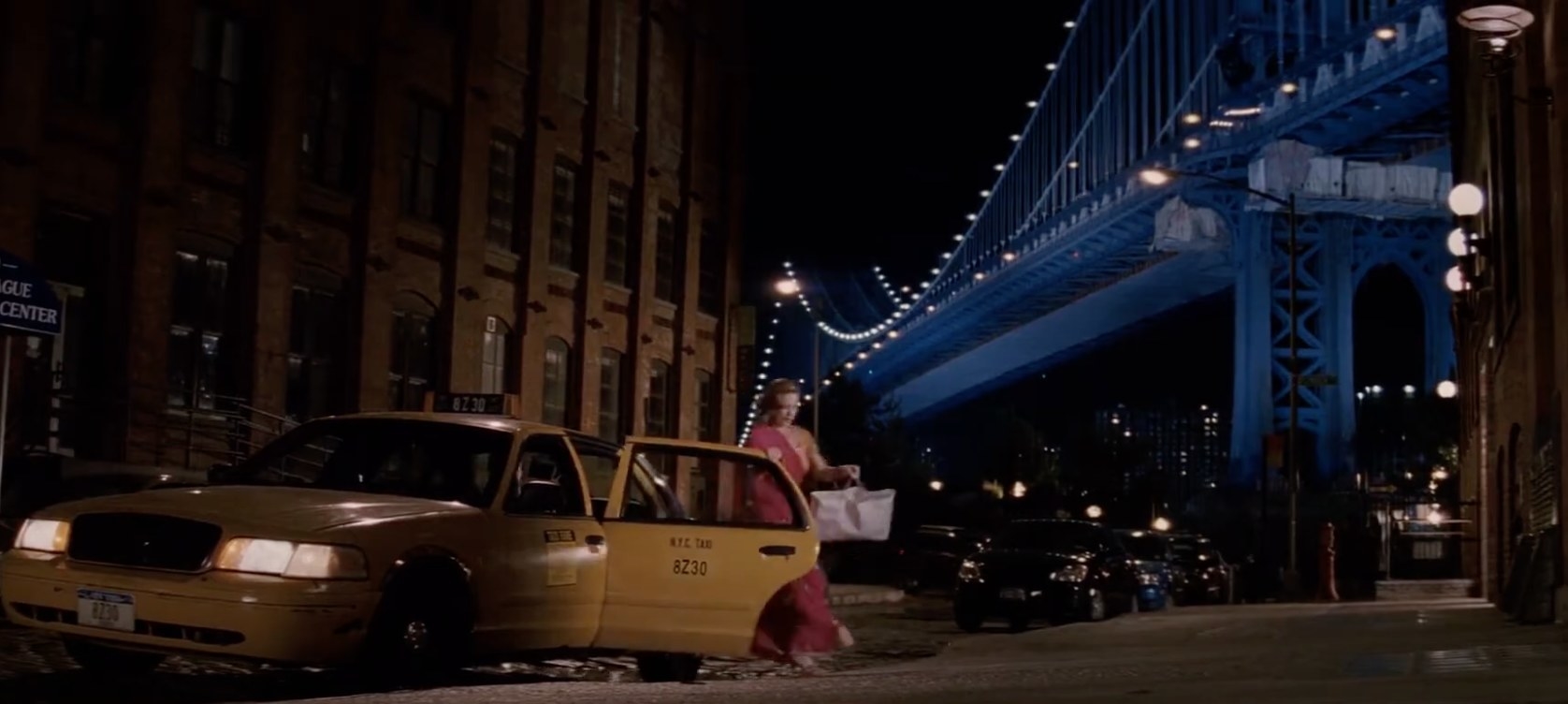 27 dresses getting out of cab at night