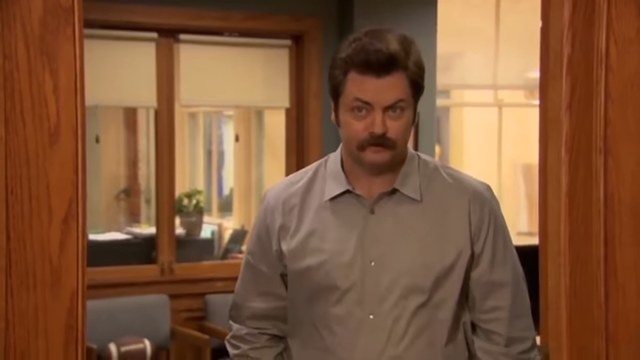 Ron talking to the camera in &quot;Parks and Recreation&quot;