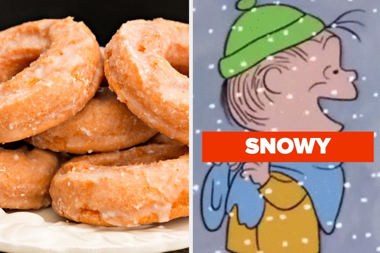 Pumpkin donuts / Linus from &quot;Peanuts&quot; in the snow.