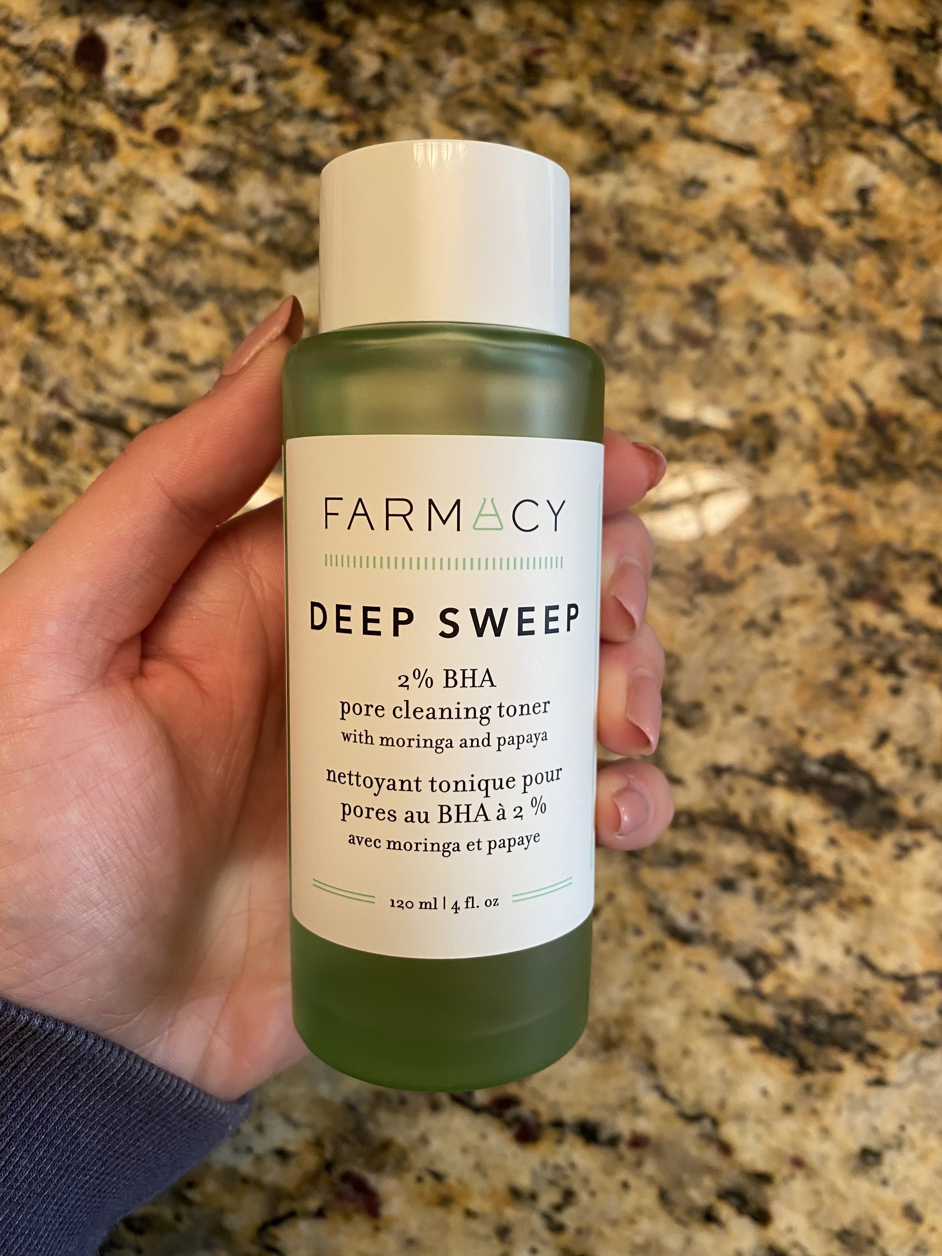 A product picture of the Farmacy DEEP SWEEP pore cleaning 2% BHA toner