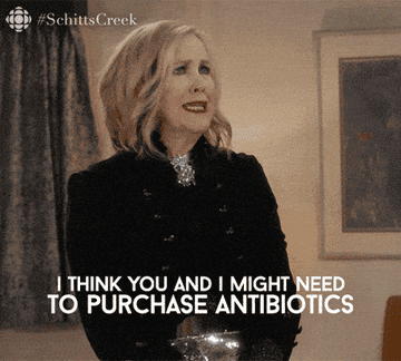 Moira from Schitt&#x27;s Creek says &quot;I think you and I might beed to purchase antibiotics I believe we&#x27;ve just gone viral&quot;
