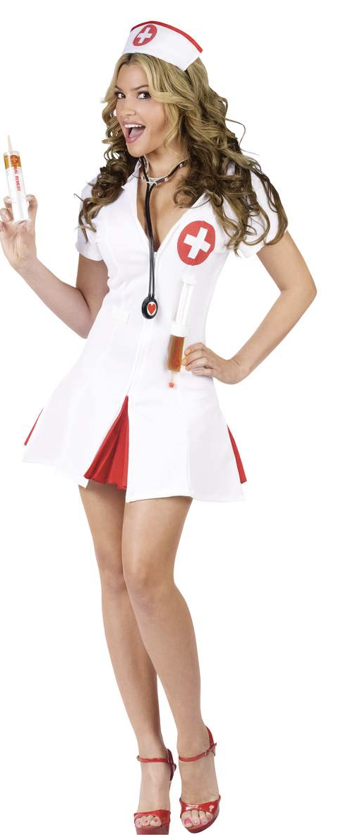 woman in sexy nurse costume