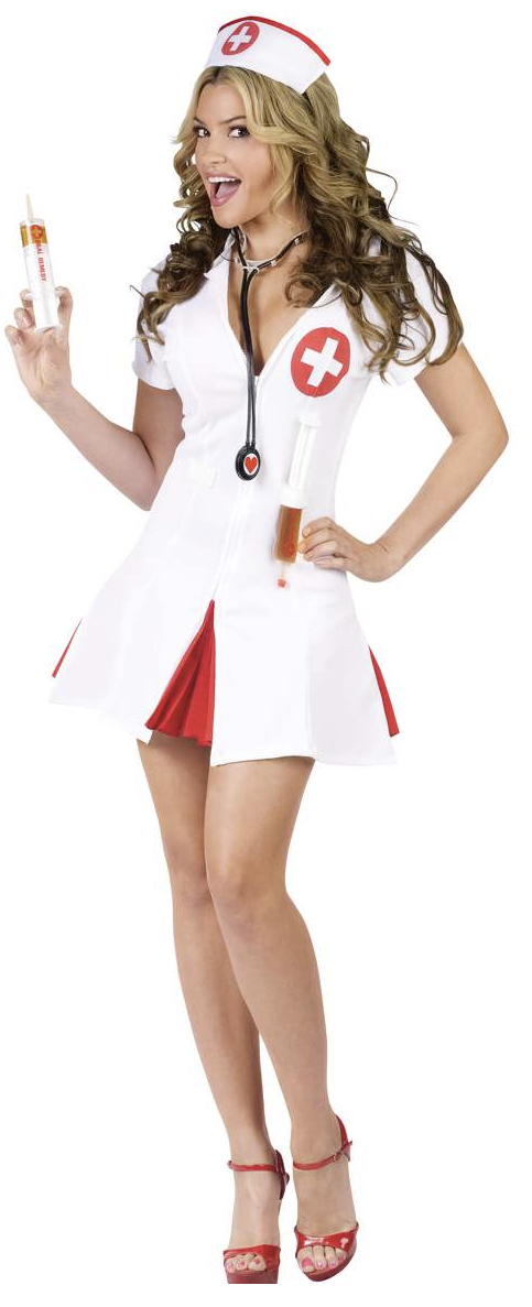 woman in sexy nurse costume