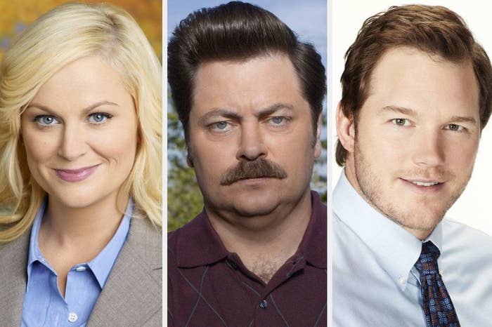 Leslie, Ron, and Andy from &quot;Parks and Recreation&quot;