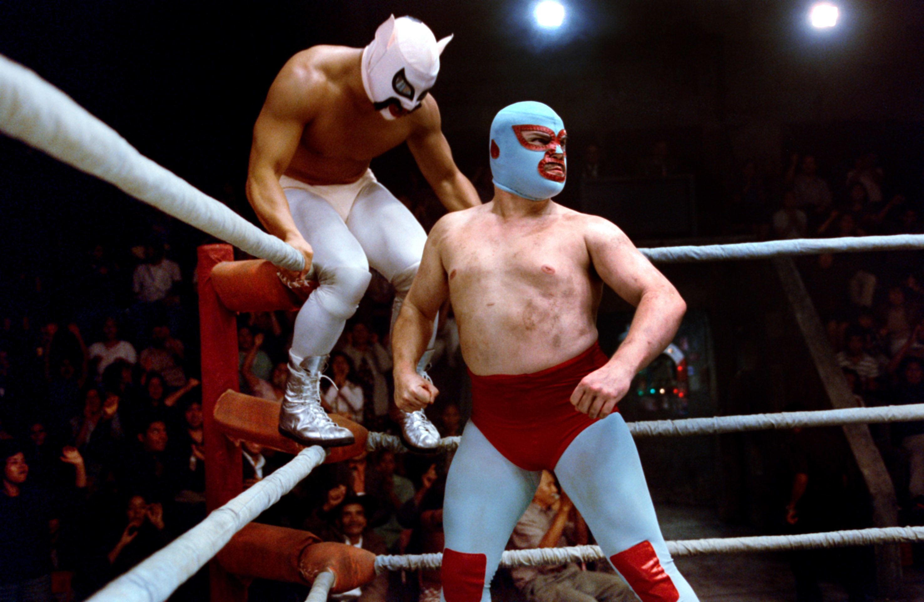 Nacho Libre in the corner of the ring