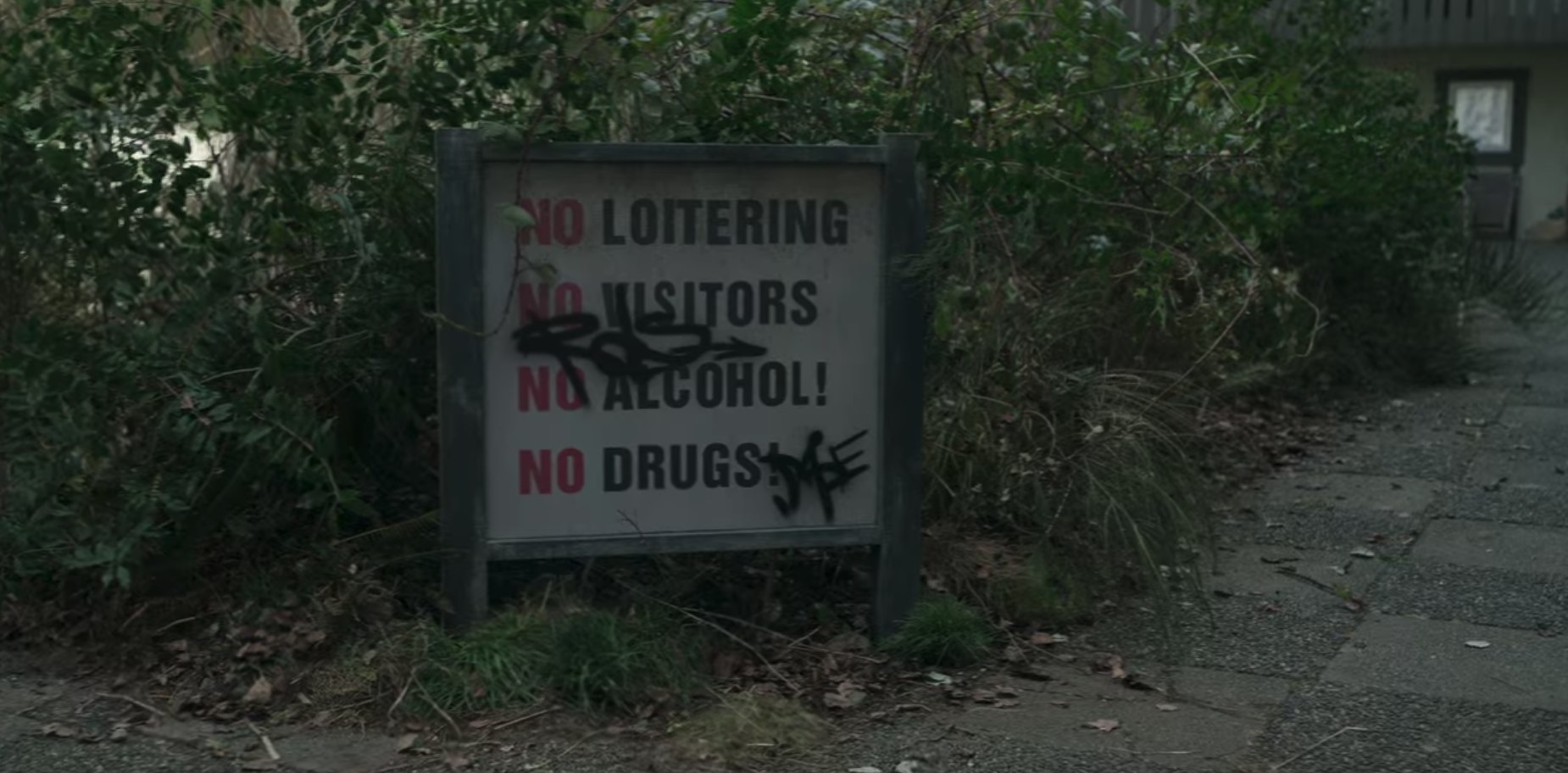 The sign outside Alex&#x27;s transitional housing says, &quot;No Loitering,&quot; &quot;No Visitors,&quot; &quot;No Alcohol!&quot; and &quot;No Drugs!&quot;