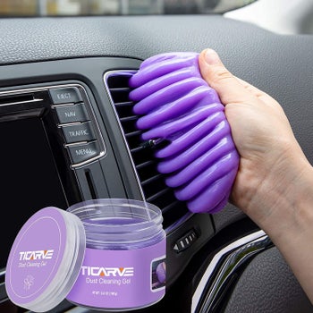 a purple dust cleaning gel