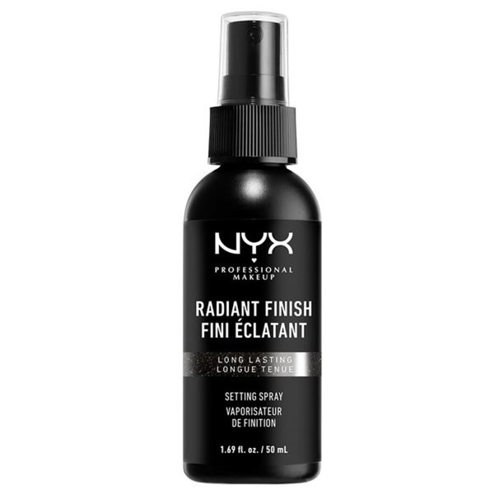 the bottle of Nyx finishing spray
