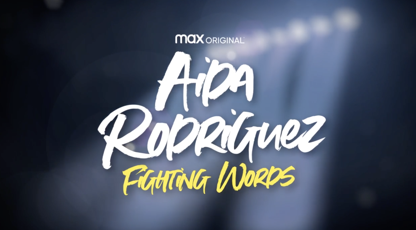 Aida Rodriguez title card that says &quot;Fighting Words&quot;