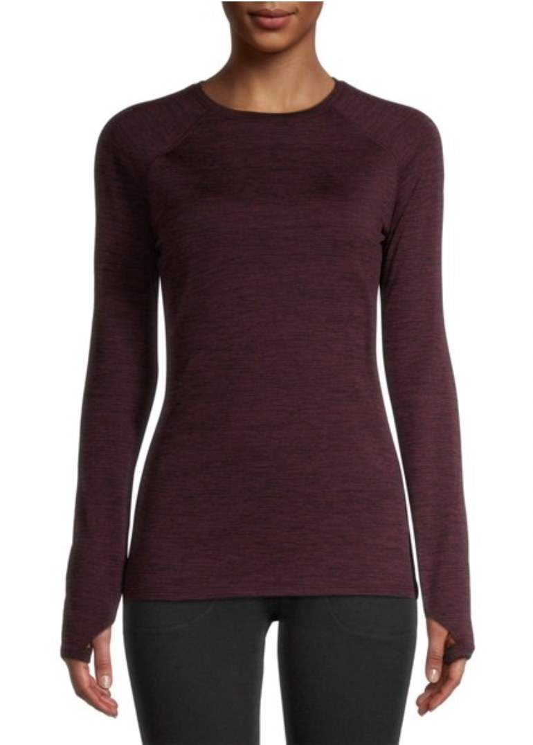 a person wearing the thermal in plum