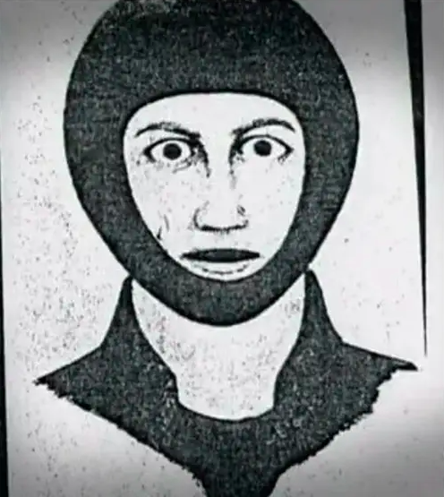 a sketch of a man with a helmet on and very intense stare