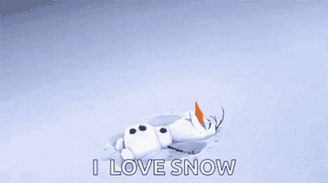 Olaf making a snow angel and saying &quot;I love snow&quot;