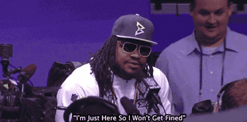 Marshawn Lynch says &quot;I&#x27;m just here so I won&#x27;t get fined&quot;