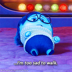 I&#x27;m too sad to walk, says Sadness from &quot;Inside Out&quot;
