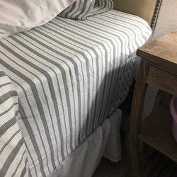 after image of the fitted sheet secured using Bed Band