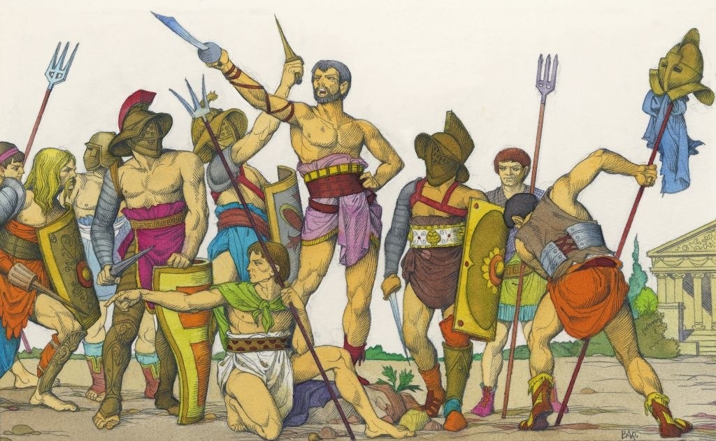 Spartacus with other gladiators