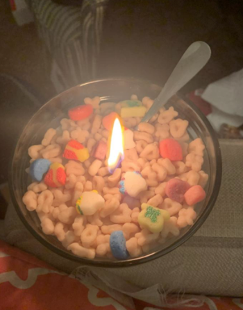 reviewer image of cereal bowl candle