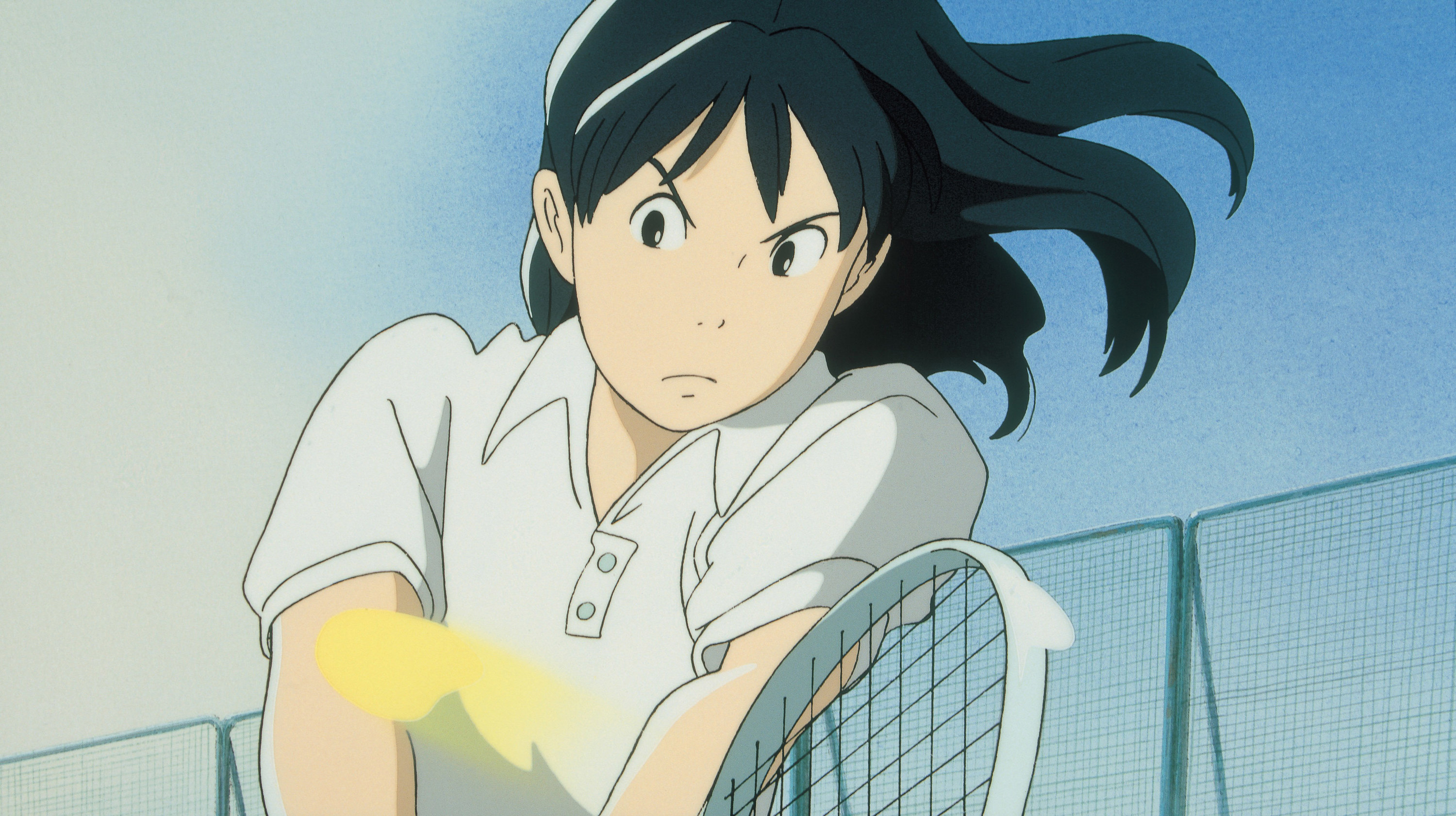 Rikako Muto playing tennis looking fierce