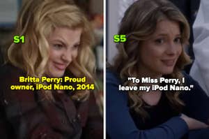 Britta Perry from "Community" in a Season 1 episode, and Britta in a Season 5 episode