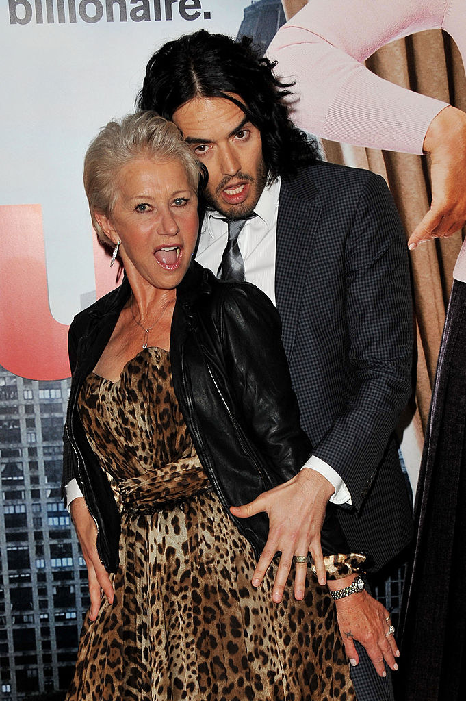 Helen Mirren and Russell Brand attend the &quot;Arthur&quot; European premiere