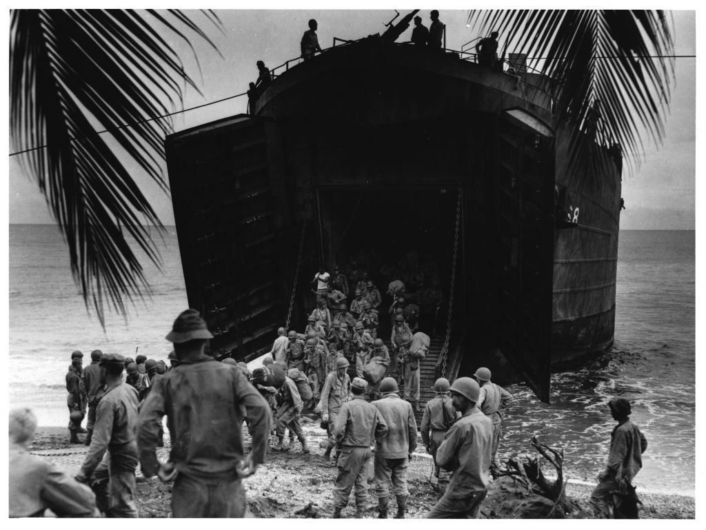 ship of soldiers in the Pacific