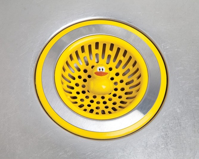 Imágen de colador de lavadero con diseño de pato.