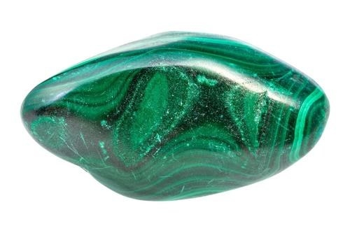 smooth deep green stone with many shades of green swirled throughout, malachite crystal 