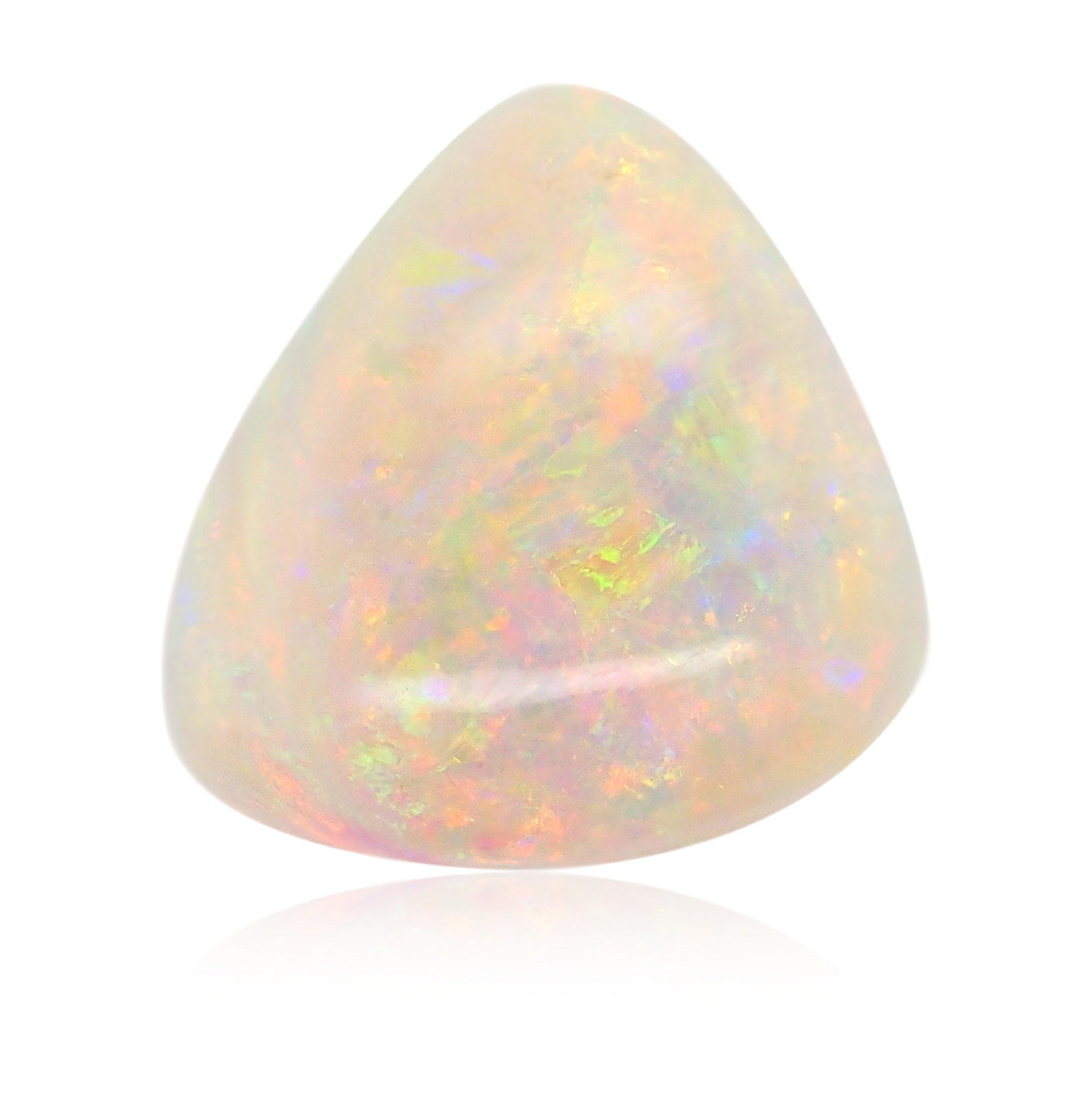 multicoloured clear-ish stone smooth and round opal