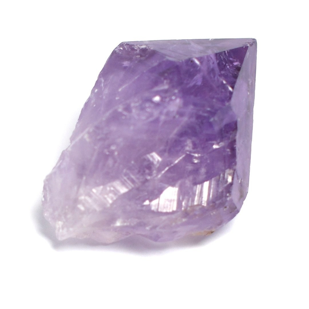 purple semi transparent crystal with many edges amethyst 