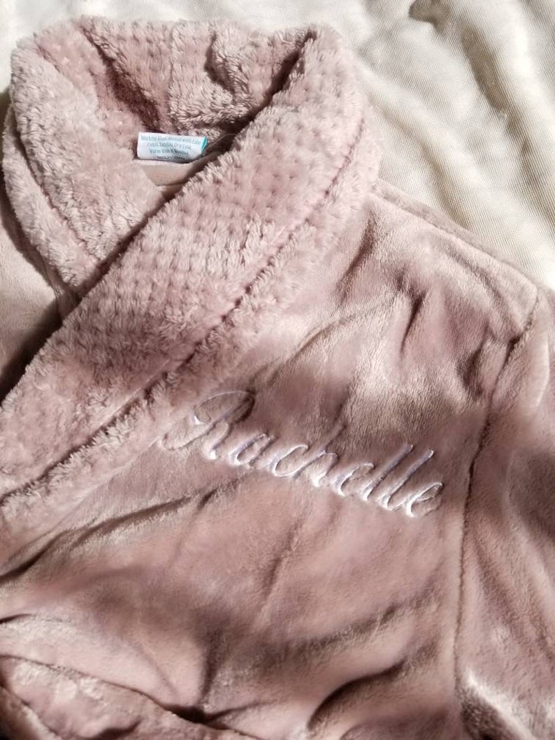 the fluffy robe with an embroidered name