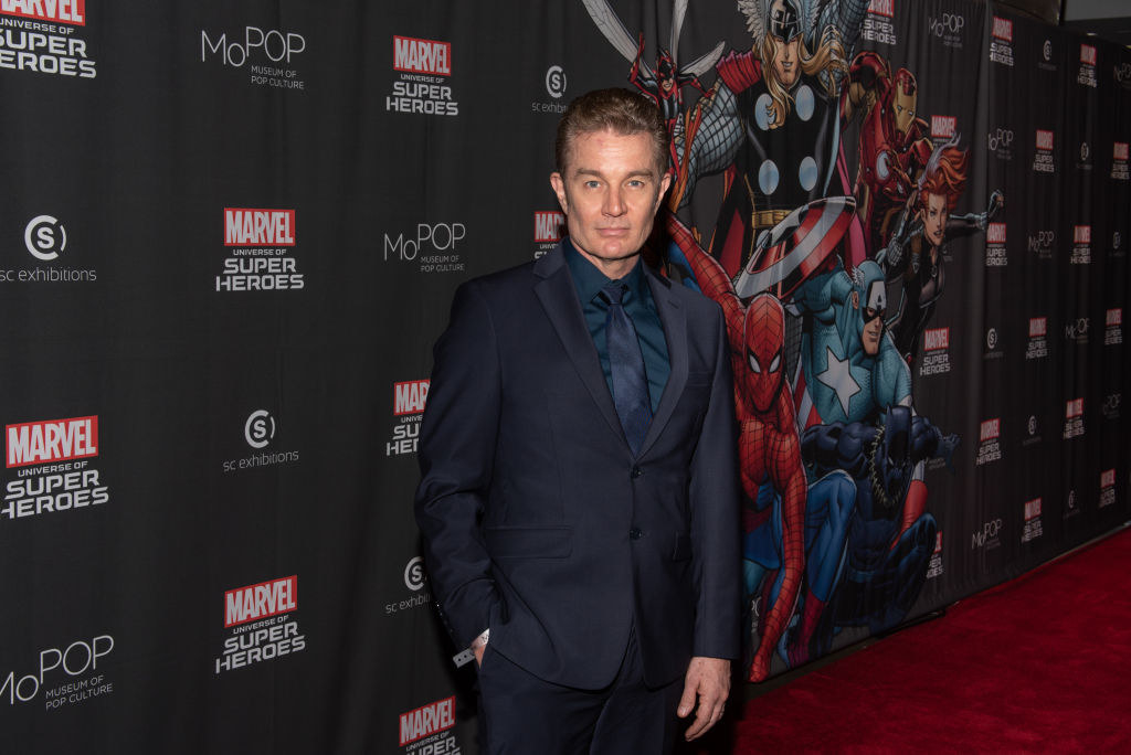 Actor and musician James Marsters walks the red carpet at the opening of the Marvel: Universe of Super Heroes exhibit at MoPop on April 20, 2018