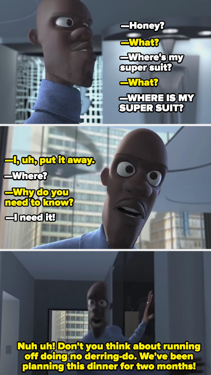 Honey refuses to tell Lucius the location of his supersuit, because it will ruin their date