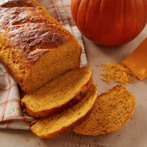 A loaf of pumpkin cheese bread