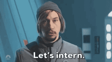 GIF of Adam Driver as Kylo Ren being an intern on the Death Star