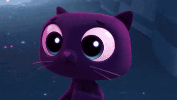 a cat from &quot;True And The RainBow Kingdom&quot; fawning