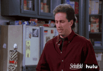 Jerry shuddering in disgust on Seinfeld