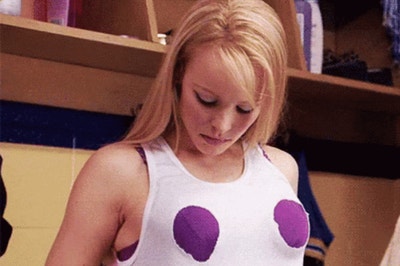 regina george from mean girls with holes cut in her shirt